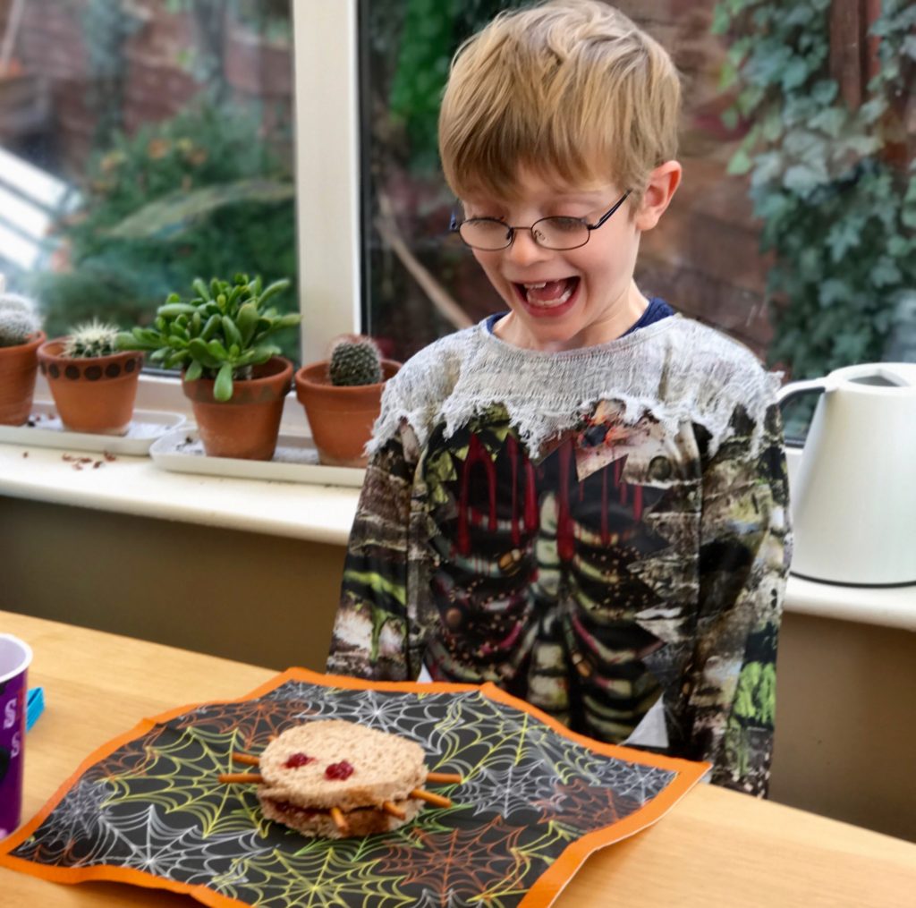 Simple Halloween Activities - Spider Sandwiches 