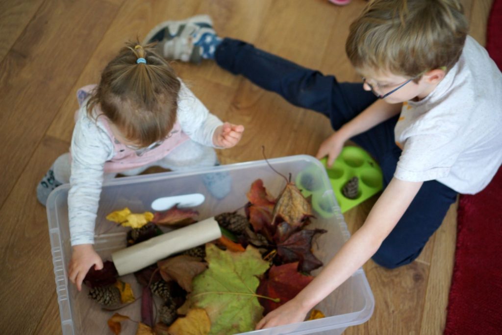 Bamm Boo - How and Why to Set up an Autumn Sensory Bin For Toddlers