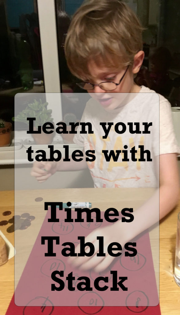 Times table stack - a game for practising times tables