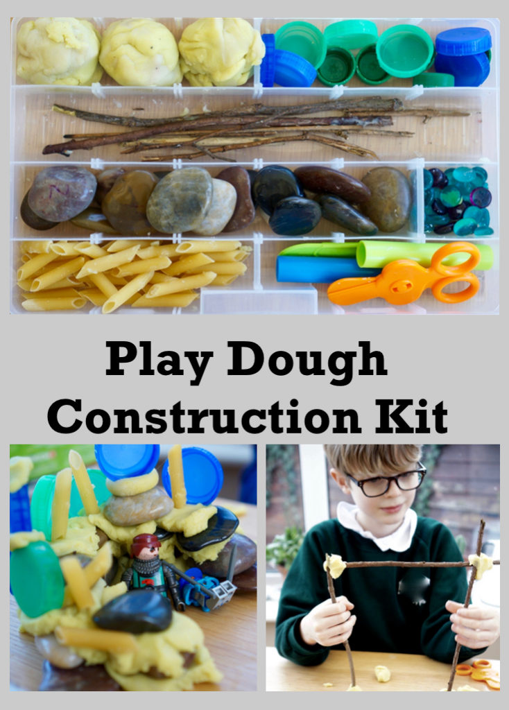 Construction themed play dough set. Simple to set up with basic household equipment. Great for toddlers, preschoolers and older children. Good for STEM challenges. 