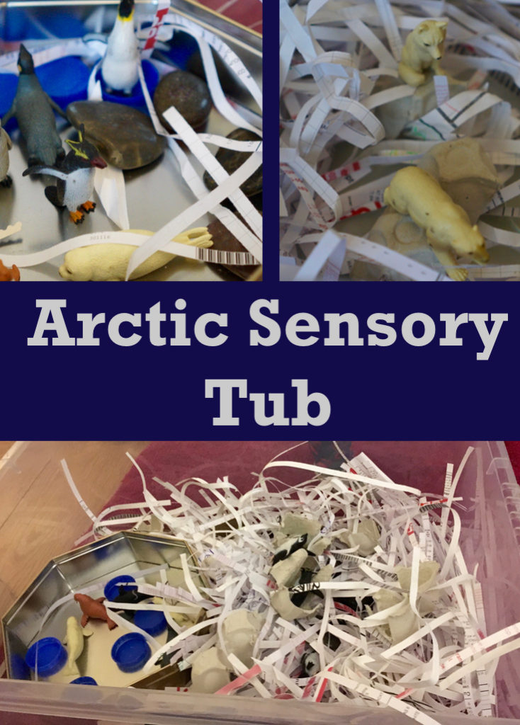 Arctic Animal sensory tub. This is easy to set up and fun sensory educational play for toddlers, pre-schoolers and beyond
